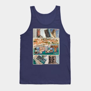 Greetings from Split in Croatia Vintage style retro souvenir Tank Top